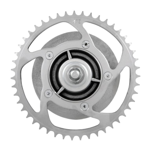 Kettenrad Mitnehmer 47Z - RESO -kpl. mit SKF-Lager, Achsverlängerung, Elastikring und Kleinteilen - hinten, Kettenrad