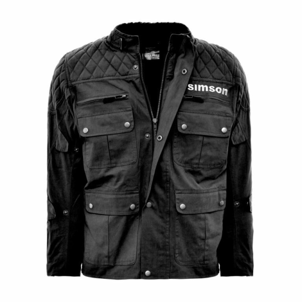 Motorradjacke SIMSON, schwarz mit edlem Stick "SIMSON"-Logo