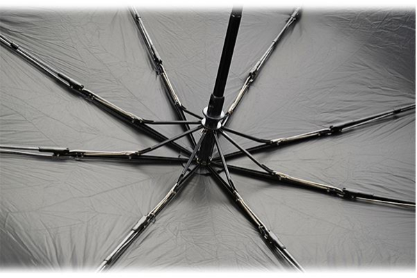 Taschenschirm in schwarz mit weißem Druck "SIMSON" - Logo