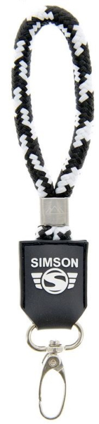 Schlüsselanhänger, kurz, schwarz/weiß, Motiv: SIMSON