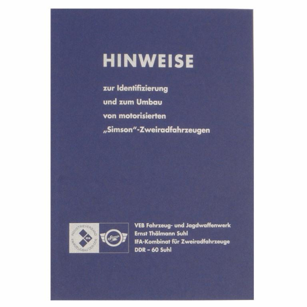 Hinweissammlung zur Identifizierung u. z. Umbau von motorisierten Zweiradfahrzeugen